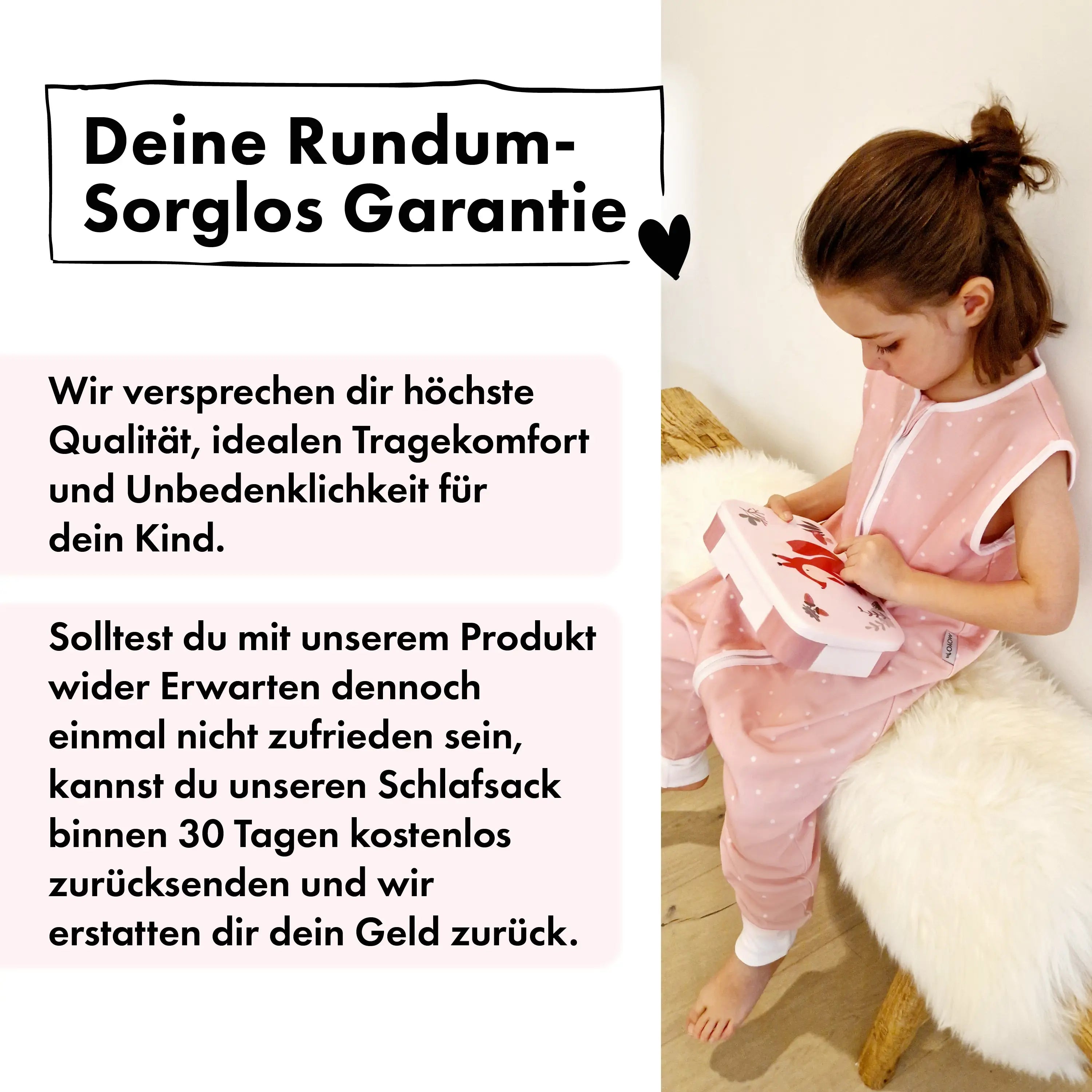 Sommer-Schlafsack mit Füßen Zarter Tupfen Rosé – Bild 3