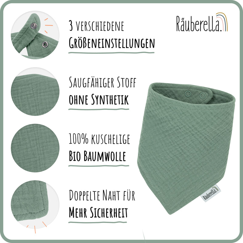 3er Set Musselin Lätzchen